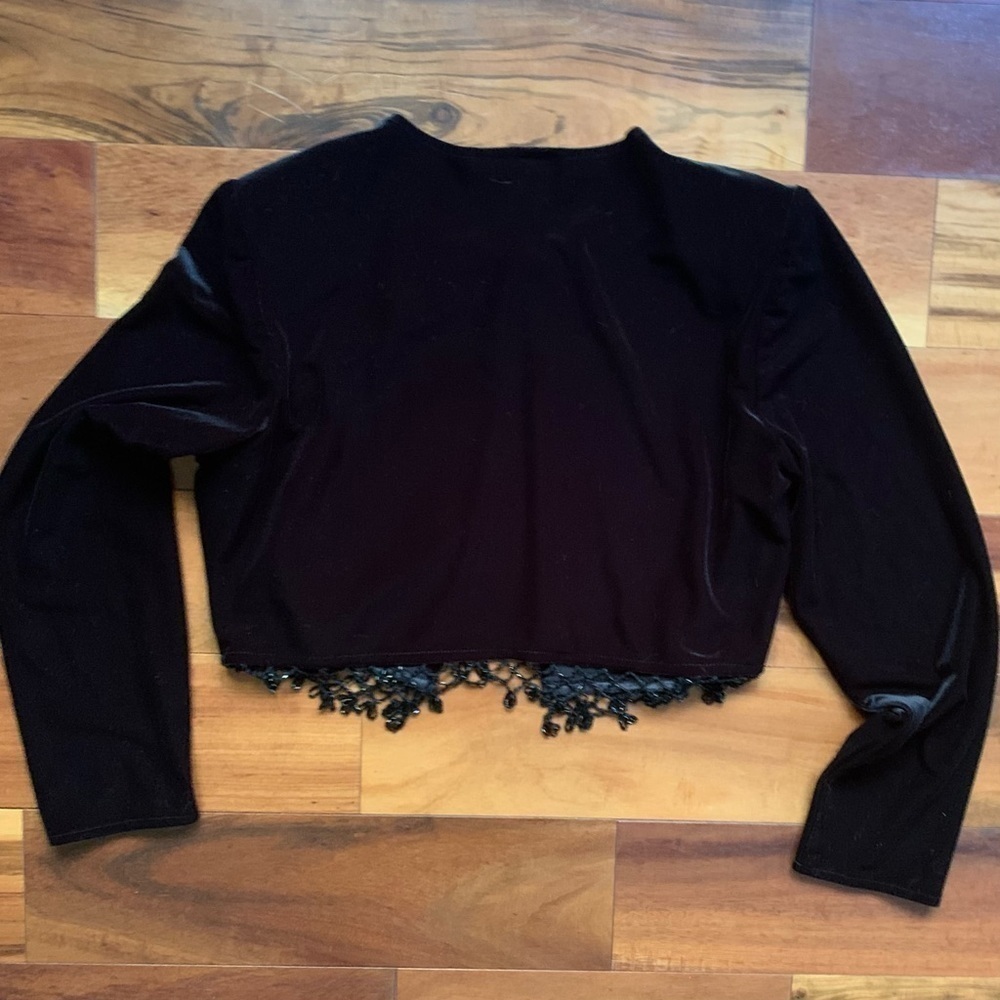 R & K Evening Velvet Cropped Bolero Jacket - Picture 4 of 5